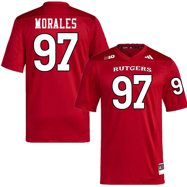 Rutgers Scarlet Knights #97 Anthony Morales College Football Jerseys Stitched-Scarlet